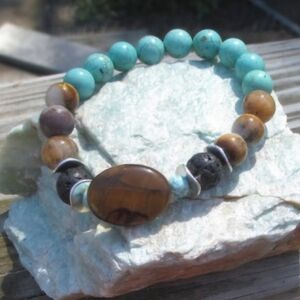 Essential Oil Beaded Bracelet, Lava Stone Bracelet Balancing Energier Diffuser